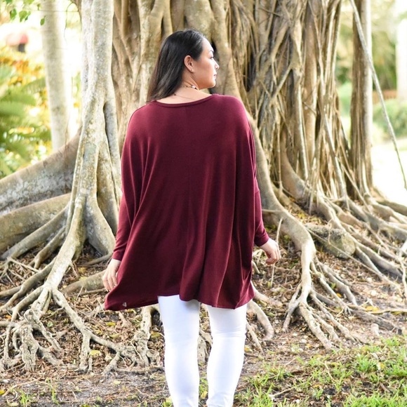 Burgundy Oversized Tunic - Picture 2 of 5